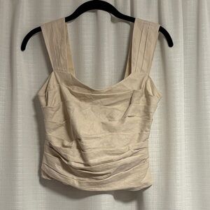 Express Cream Pleated Sleeveless